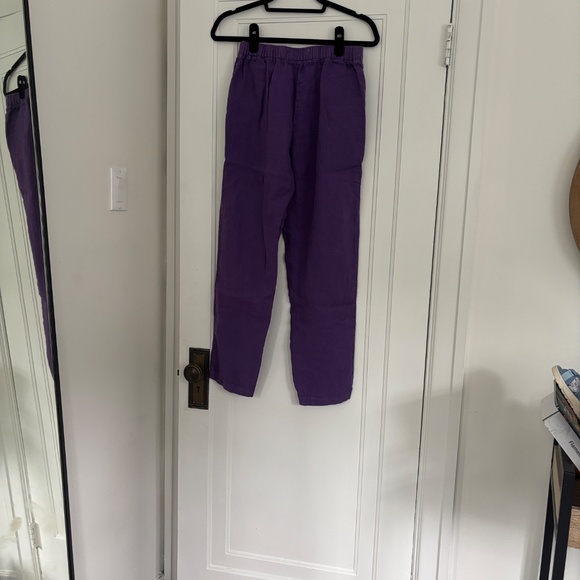 Yerse Purple Linen Pants - Picture 5 of 6